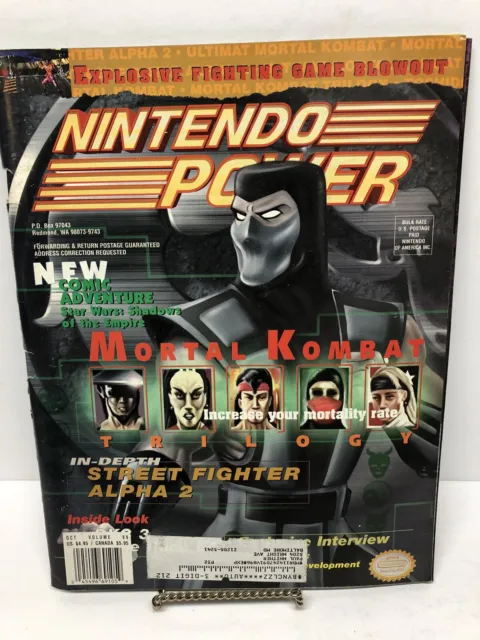 1996 Nintendo Power Magazine #89 October N64 Mortal Kombat Street Fighter Cards
