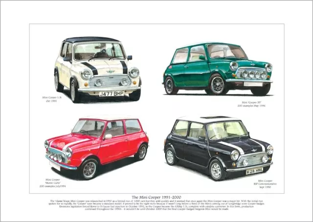 THE MINI COOPER 1991-2000 Fine Art Print - RSP Commemorative 35 Monte Carlo 1.3i