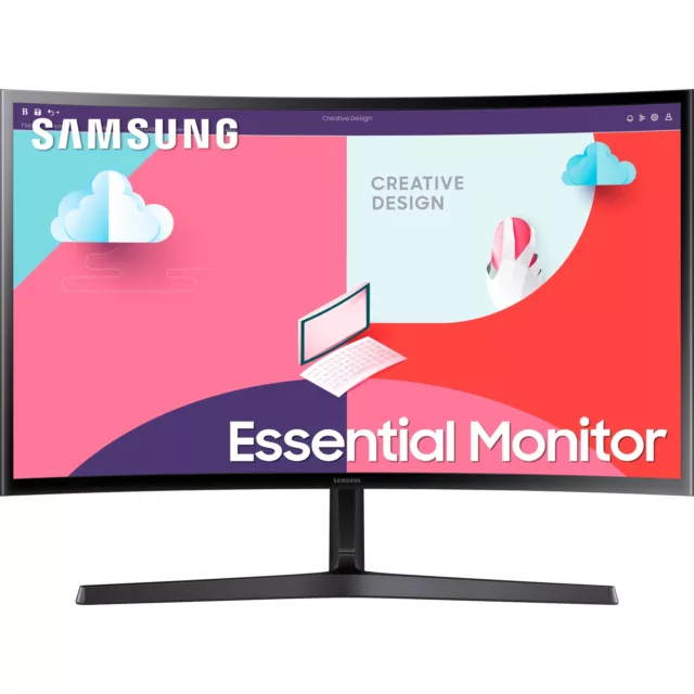 Samsung Bildschirm Curved Monitor 24 Zoll 75Hz 4ms HDMI VGA VESA Full HD Black