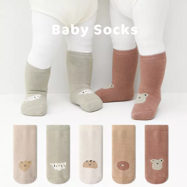 Pack of 2 Newborn Baby Socks Toddler Girls Boys Thick Winter Cotton Terry Cute