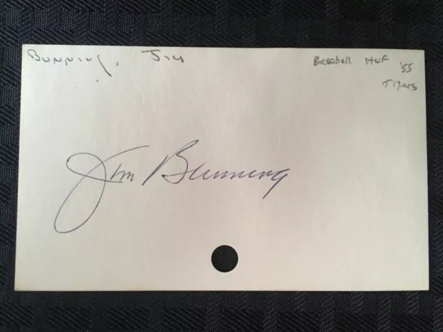 1955-71 Hand Signed Detroit Tigers/Phillies Mlb *Jim Bunning* Jsa (D.2017)