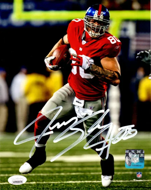 Jeremy Shockey autographed signed 8x10 photo NFL New York Giants JSA COA