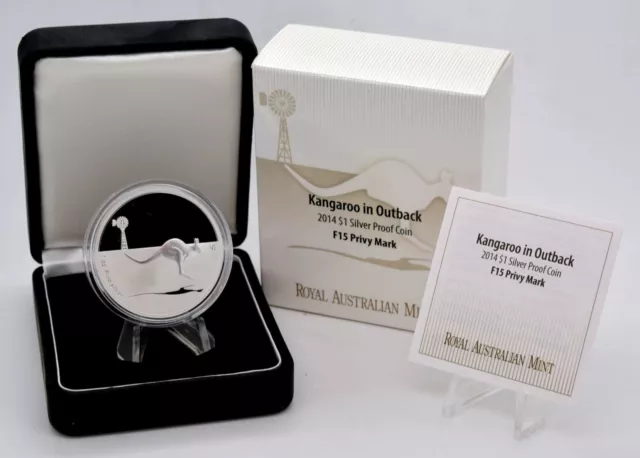 1 oz Silber Australia 2014 Kangaroo at Sunset Känguru F15 Proof in Box