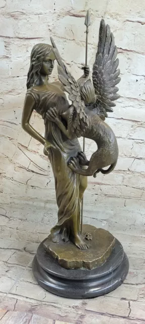 Vintage Victorian Lion Griffin Gothic Centerpiece Mantle Real Bronze Statue Sale