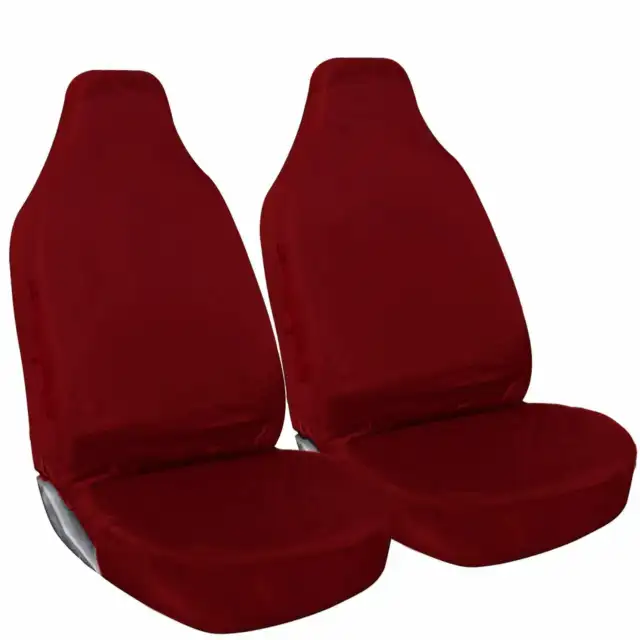 For Fiat Doblo Van - Heavy Duty Red Waterproof Car Seat Covers - 2 x Fronts