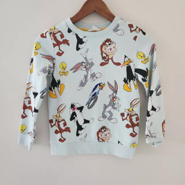 H & M 6-8 Years Unisex Boys Girls Looney Tunes Sweater Jumper Bugs Bunny Taz