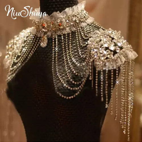 Bridal Chain Tassel Shoulder Strap Bride Beads Lace Jewelry Accessories Wedding