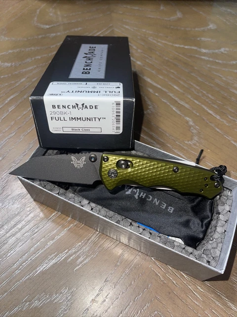 Benchmade 290BK-2 Full Immunity Manual Folding Knife CPM-M4 Blade Green Aluminum