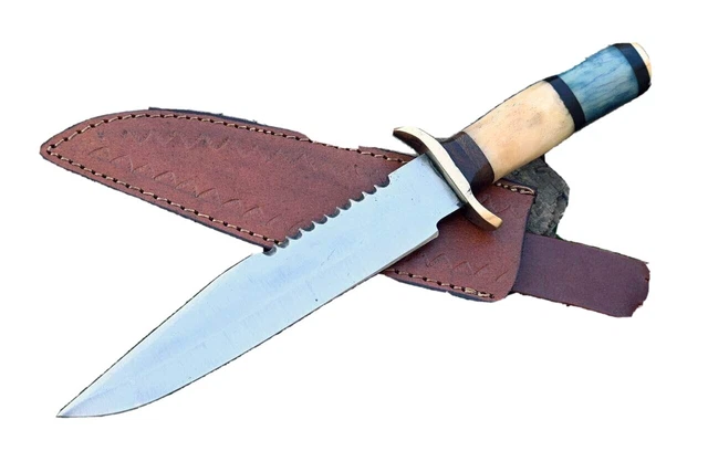 CSFIF 12.0" Custom Hand made D2 Steel Blade Bowie Hunting Knife | Camel Bone 176