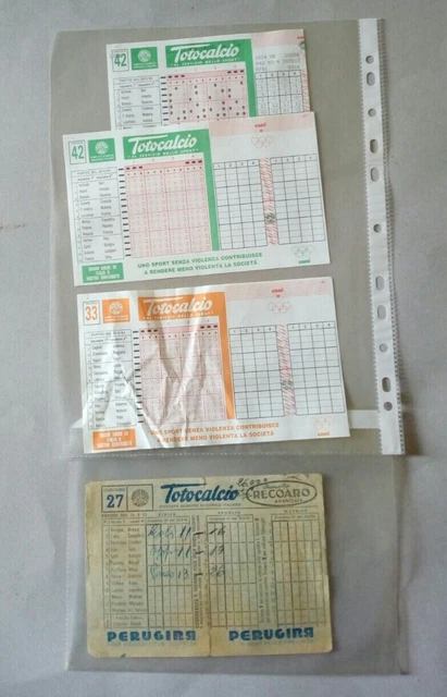 Schedina Totocalcio LOTTO DI 4,1953,1994,nuove e giocate
