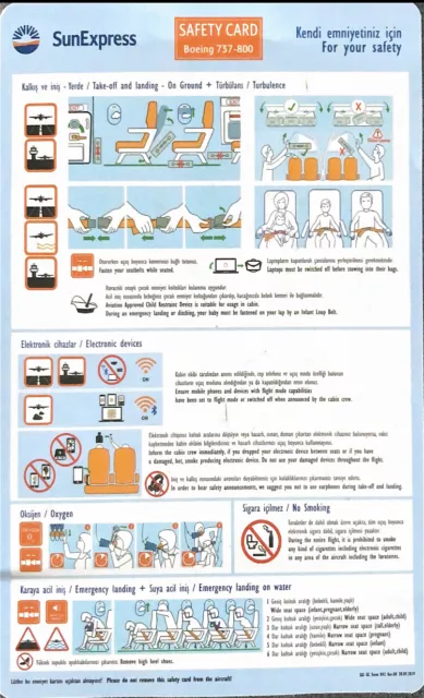 Sunexpress - Boeing 737~800 - Safety Card - Consignes