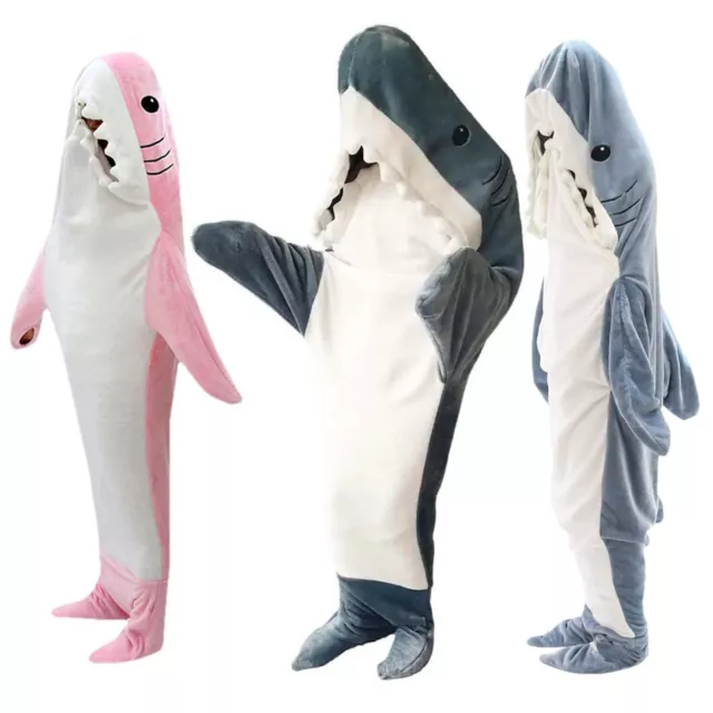 Hooded Shark Pajamas Party Animal Pajamas Unisex For Adults/Kids