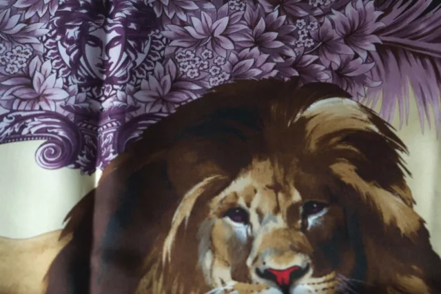 VERSACE STUNNING LION Pure  SILK SCARF NEW AUTHENTIC Made in Italy