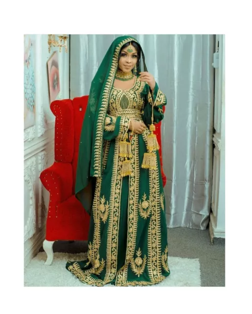 Sale Royal Wedding Dubai Moroccan Kaftan Farasha Abaya Ramadan Dress Ethnic Wear