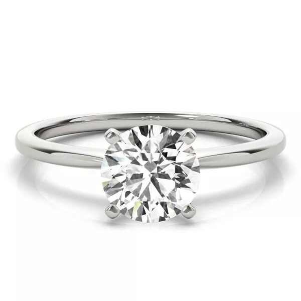 Diamond Ring AGI Certified F VS2 1.5ct Round Solitaire Labcreated 14K White Gold