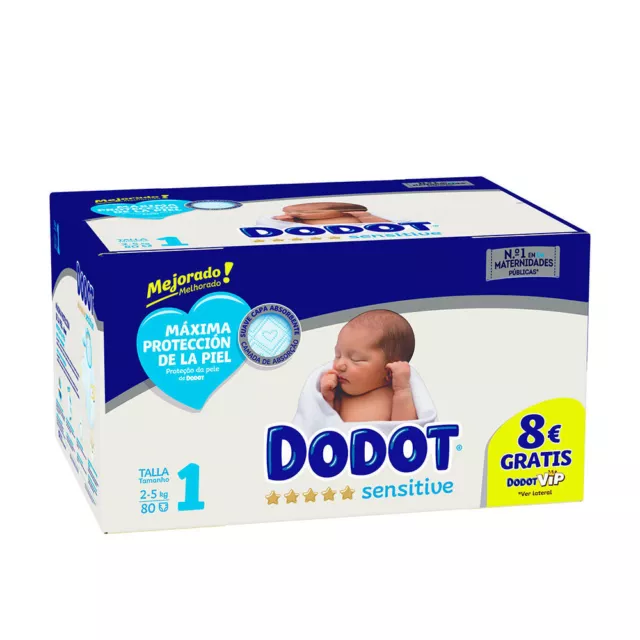 Bebé y Niños Dodot unisex DODOT SENSITIVE RN talla 1 pañales 2-5 kg 80 u