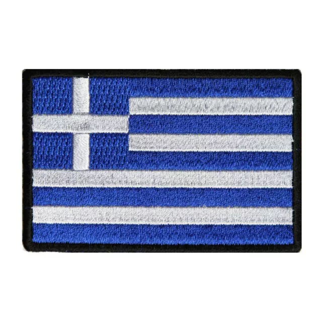 Embroidered Greece Greek Flag Sew or Iron on Patch Biker Patch