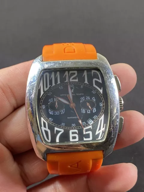 Officina Del Tempo Marrakech Swiss Made Large Case Orange Band Watch - Works