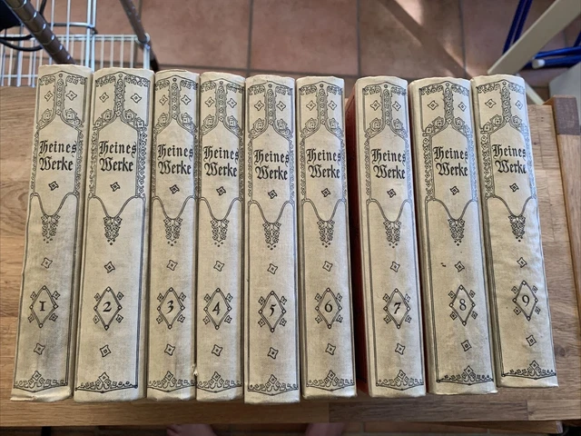 Heinrich Heine's Gesammelte Werke, Bände 1-9, 3. Aufl. Berlin 1909. Antiquarisch