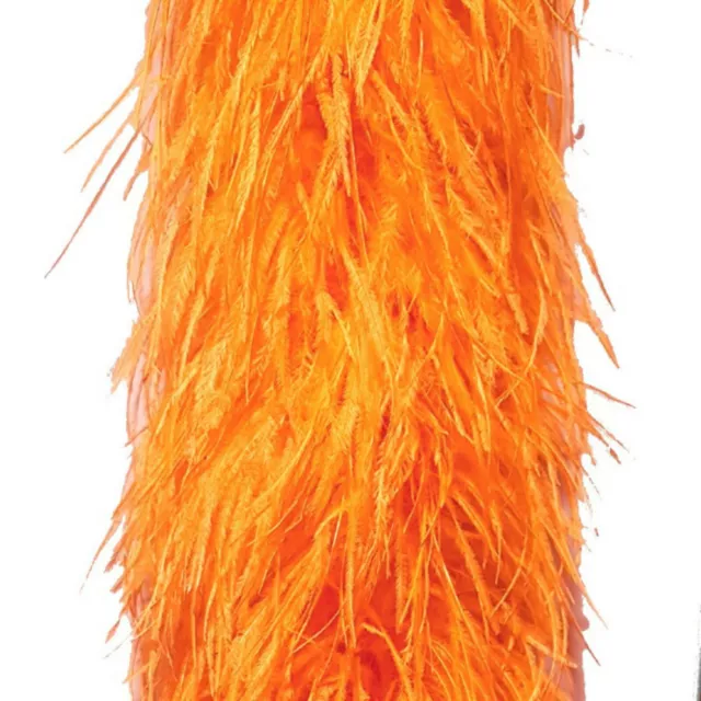 6 Ply ORANGE Ostrich FEATHER BOA 72 Inches; Costumes/Hats/Craft/Bridal/Halloween