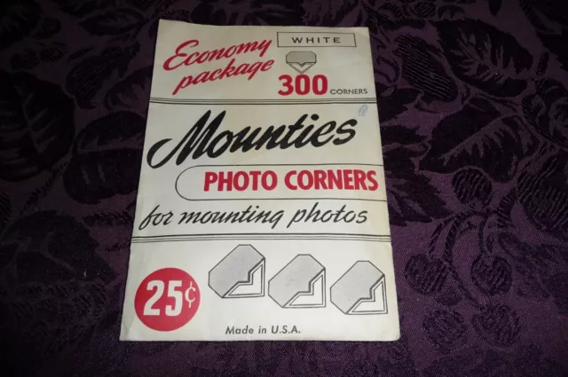 Esquinas de fotos White Mounties, vintage Boston, MA, paquete abierto de 100 esquinas
