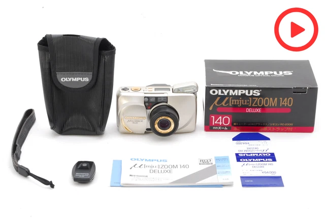 【MINT in BOX】Olympus μ mju Zoom 140 Deluxe Point & Shoot Gold Film Camera JAPAN