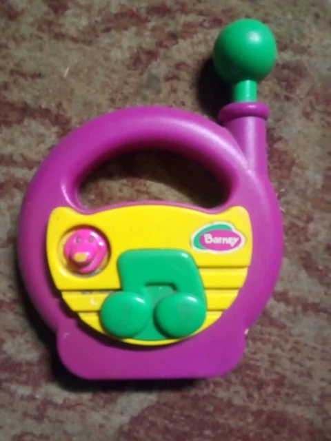 VINTAGE BARNEY MUSICAL Radio Stereo Boombox Songs Purple Dinosaur