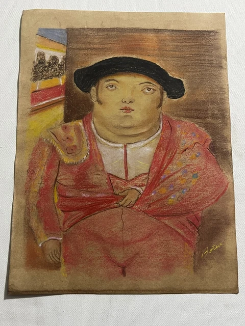 Fernando Botero Drawing on paper (Handmade) mixed technique vtg art Fernando Botero Drawing on paper (Handmade) mixed technique vtg art