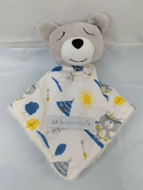 Petite L'amour Bear Lovey Security Blanket Plush Stuffed Animal Toy