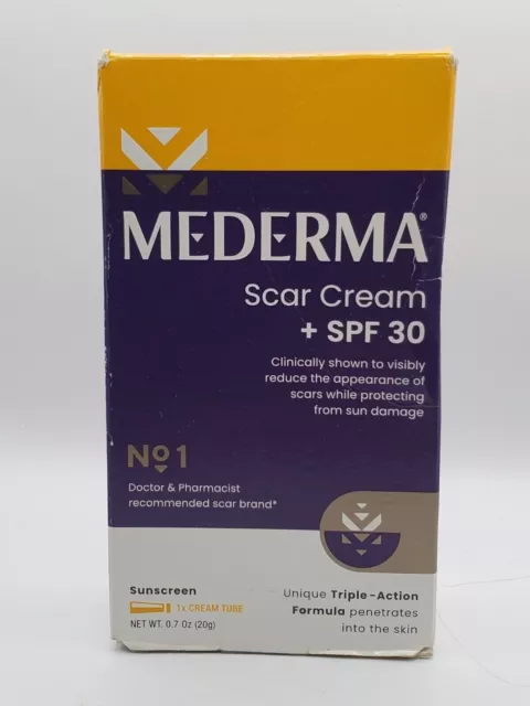 NEW IN BOX: Mederma Scar Cream - SPF 30  - 0.7 OZ Exp 01/26