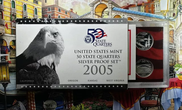 2005-S United States Mint 5-Piece "50 State Quarters" 90% Silver Proof Coin Set