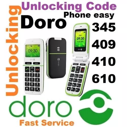 Unlock code for Doro Phone Easy 409-410-610 or 345 red description