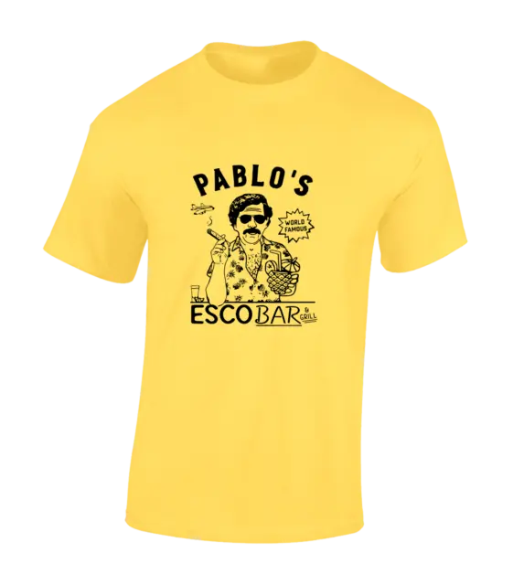 Pablo's Bar Mens T Shirt Funny Joke Escobar Design Columbia Retro Vintage Top