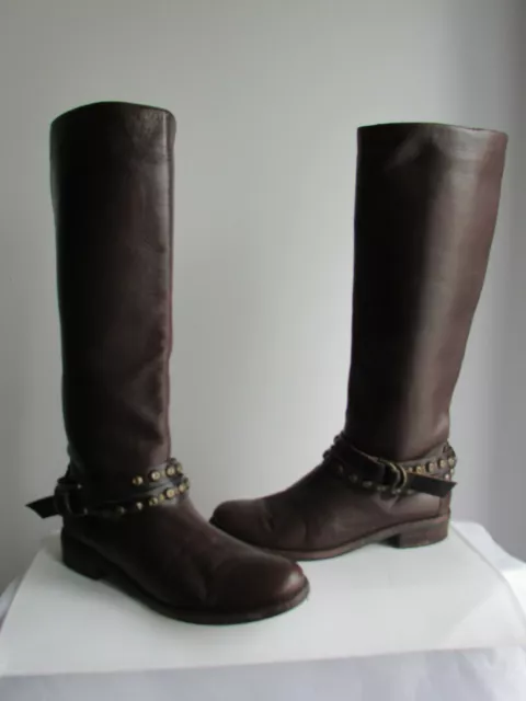 bottes cavalières jigsaw cuir marron 39