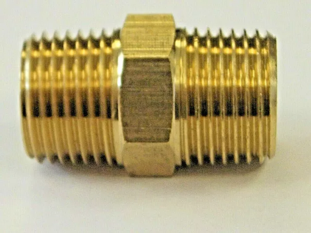 Bsp Male to Male Nipples, Equal Male connectors Small Range Bspt in BRASS,--NEW