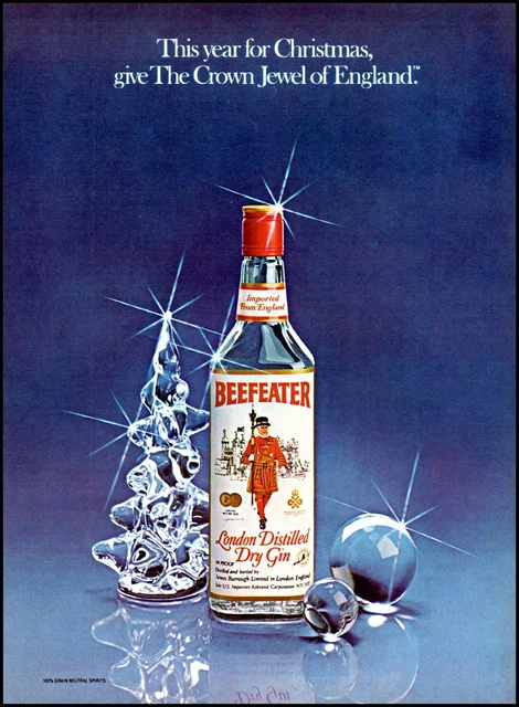 1980 Beefeater gin Christmas crown jewel of England vintage photo Print Ad ads22