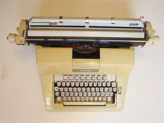 Machine à écrire ancienne HERMES 9 grand chariot, 1972, port gratuit !