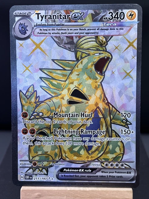 POKEMON Card TYRANITAR EX 211/197 OBSIDIAN FLAMES Full Art Rare Near Mint
