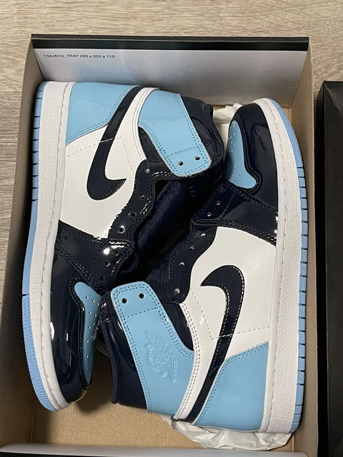 Nike Air Jordan 1 Retro High Blue Chill UNC Patent Leather CD0461-401 SIZE 7W Nike Air Jordan 1 Retro High Blue Chill UNC Patent Leather CD0461-401 SIZE 7W