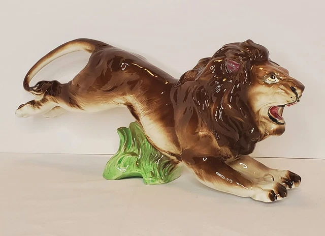 MCM Vintage leaping lion statue made in Japan from the 1950's 