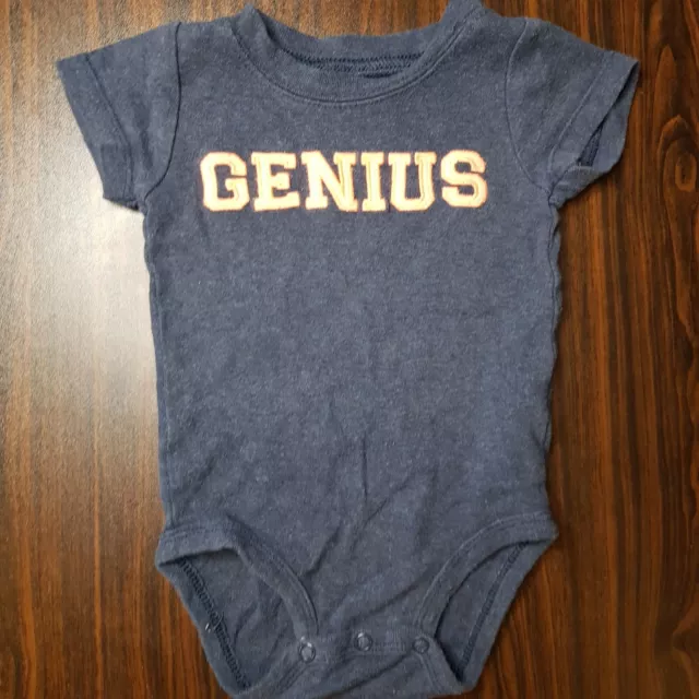 T-shirt a maniche corte Genius Baby Boys 6-9 mesi grigio/nero bambini