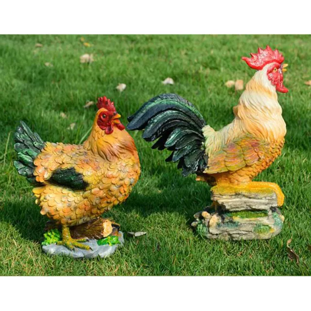 Lebendes Tier Statue Skulptur Rasen Hof Garten Statuen Dekoration Huhn
