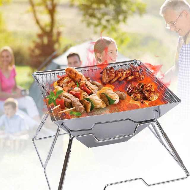 Camp Fire Pits Portátil Plegable Exterior BARBACOA Carbón Leña Quemador Estufa con Bolsa