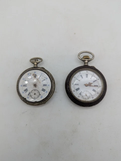 Lot De 2 Montres Gousset Anciennes à Restaurer Ou Pour Pièces - Vintage - état à Voir