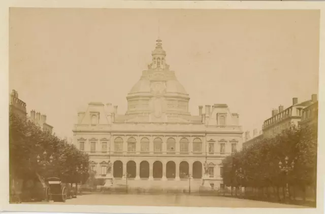 France, St Etienne, Hôtel de ville Vintage albumen print.  Tirage albuminé