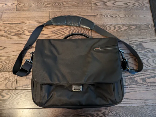 TUMI Expandable Laptop Messenger Bag Black Ballistic Nylon
