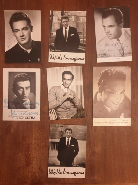 Lotto Fotagrafie Autografate, Villa, Gassman, Bongiorno, Alvaro, Vasquez, Risso