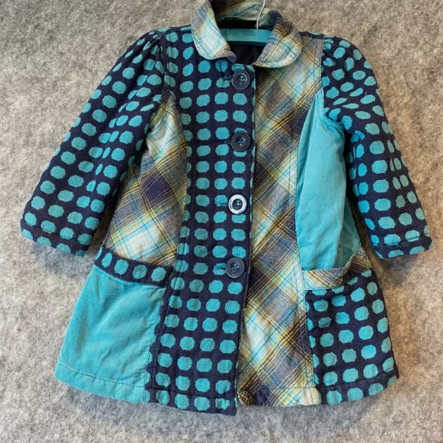 Giacca Bambine Next Cappotto Blu Età 1,5-2 Anni Patchwork Macchiato A Quadri