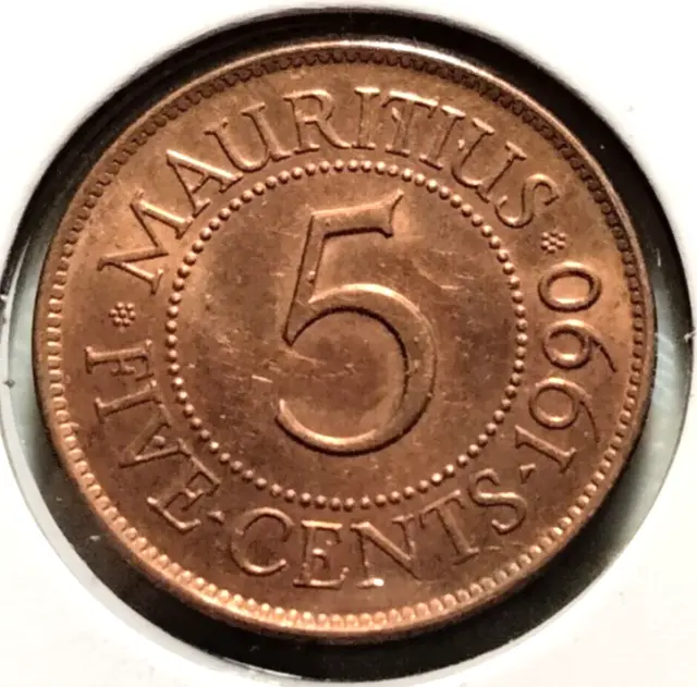 1990  Mauritius  5 Cents Coin  - KM#52 - Combined Shipping  (INV#9468)
