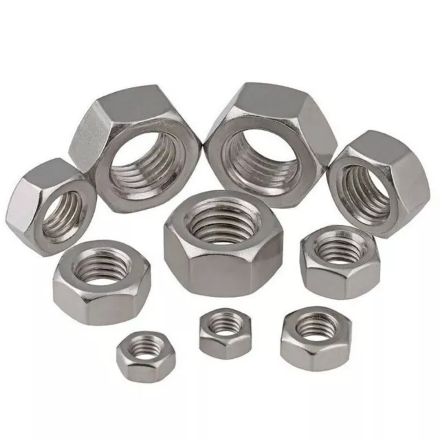 Hex Nuts 304 Stainless Steel Hexagon Full Nut - DIN 934 M3 M4 M5 M6 M8 M10 M12